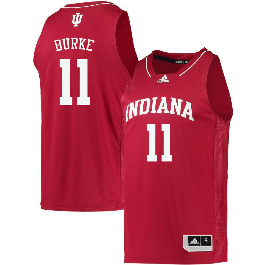 Men #11 Shaan Burke Indiana Hoosiers College Basketball Jerseys Sale-Crimson